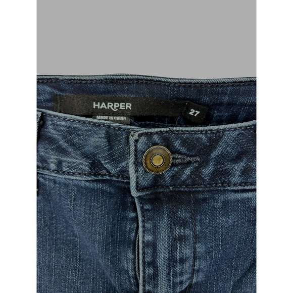 Harper Skinny Ankle Jeans Sz 27 Dark Blue Wash Stretch Midrise Comfort - Picture 2 of 7